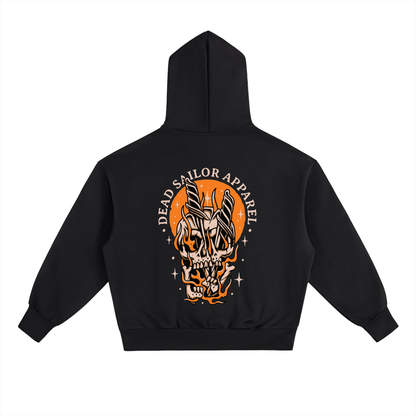 Hellfire Skull Hoodie – black, back print